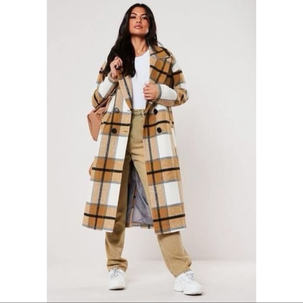 Missguided Plaid Coat